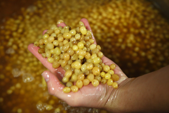 Golden raisins macerated in St James Rum